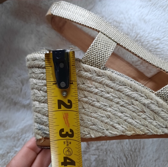 Lauren Ralph Lauren Penelopie Wedge Sandals Size 10 Womens Slingback Tan Khaki - Picture 11 of 12